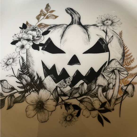 NIB WOODLAND HALLOWEEN Wicked Jack-O-Lantern Dinner Plate Set Of 4 🎃🌿🍄🌸🌱🦋 - Picture 4 of 13